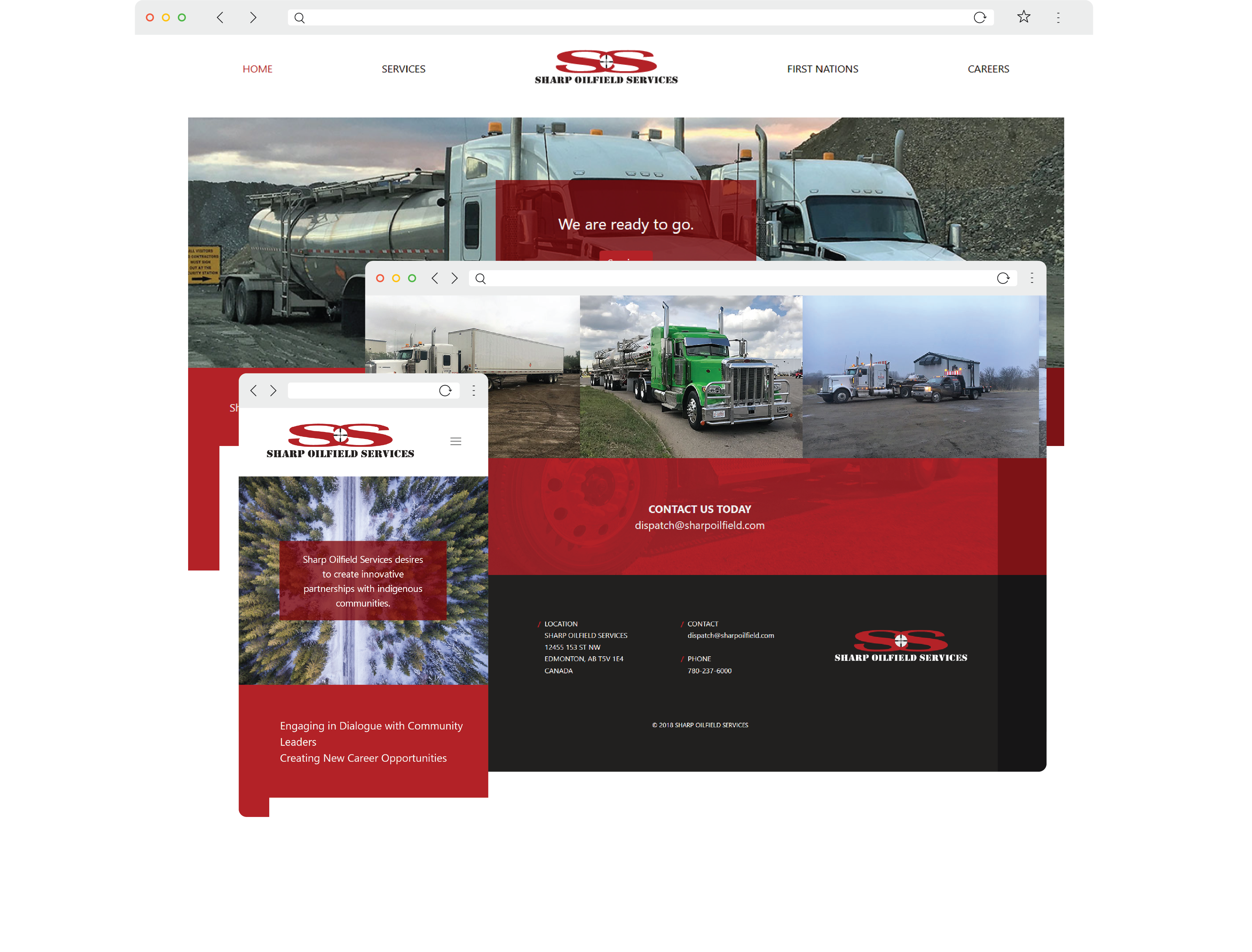 Sharp Oilfield Services Responsive Previews